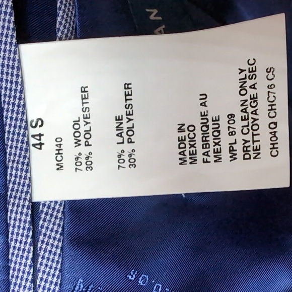 Cole Haan Men's Wool/Polyester Green/Blue Checked Blazer Size 44S. - Picture 7 of 9